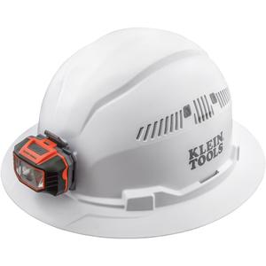 Klein Tools 60407 Hard Hat, Light, Vented Full Brim Style, Padded, Self-Wicking Odor-Resistant Sweatband, White