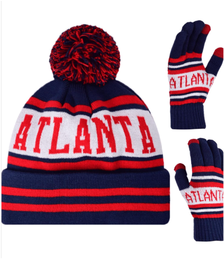 Vintage Classic Skull Cap Beanie Hat Cuffed Winter Hat Knit Comes with Warm Gloves Gifts for Unisex Fans