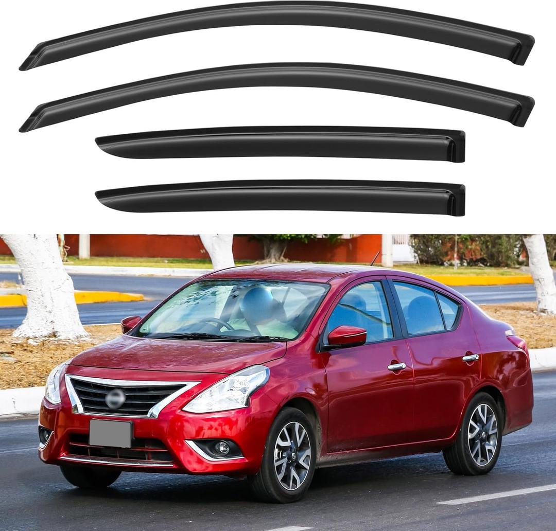 Window Visors Rain Guards Shield for 2012-2019 Nissan Versa Sedan, Out-Channel Window Vent Wind Deflectors Visors Shades for 12-19 Nissan Versa