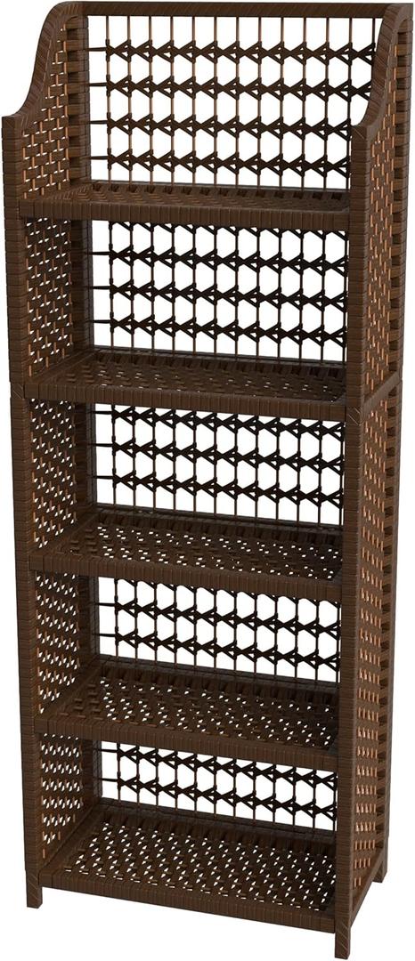 Red Lantern 53" Natural Fiber Shelving Unit - Mocha