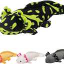 Black & Green Realistic Axolotl Plush Toy 18", Soft Salamander Stuffed Animal, Unique Amphibian Plush, Creative Room Dcor, Ideal Presents for Kids Animal Lovers Birthday Christmas