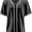 Baseball Jersey for Men,Blank Baseball Jerseys Shirts Short Sleeve Hip Hop Sports Casual Button-Down Uniforms