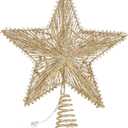 Cabilock 1pc Glowing Tree Top Star Christmas Tree Led Topper Lighted Star Tree Topper Led Christmas Tree Topper Rattan Decor Five-Pointed Star Light Copper Wire Decorative Lights Pentagram