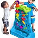 Step2 Waterfall Discovery Wall, Kids Double-Sided Water and Sand Activity Sensory Table, Summer Outdoor Toys, 13 Piece Toy Accessories, For Toddlers 1.5+ Years Old