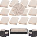 Outdoor Cushion Covers Set,12PCS Patio Furniture Couch Seat Slipcovers, Replacement for Sofa Sectional Chair(CoverOnly) (Cream)