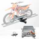 Rextact 400LBS Motorcycle Hitch Carrier Rack with 47" Loading Ramp, Anti-Tilt Design, Shock Absorption, Heavy-Duty Steel Frame, Fits 2" Receiver and 5.5" Wide Tires, Easy Load & Transport