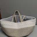 Maliton Baby Diaper Caddy Organizer, X-Large Cotton Rope, Rustic Style, Portable, 3 Compartments, A-Brown