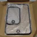 Dishwasher Safe Tempered Glass Cutting Boards for Kitchen Counter, 3pcs Clear Cutting Board for Countertop with Non-Slip Edges & Hanging Hole, Heat Resistant, Non Toxic, Scratch Resistant (Black)