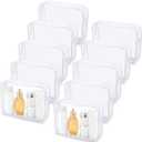 Tbestmax 10 Pack Clear Cosmetic Bags Makeup Bags Portable Waterproof TSA Approved Travel Toiletry Bags Large Organizer White, 9.8" x 7.1" x 2.4"