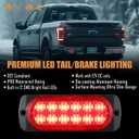 AT-HAIHAN Pack of 2 Aluminum Housing Red LED Trailer Stop Brake Turn Tail Lights, DOT Compliant Waterproof Surface Mount Lighting for Truck Tractor Jeep RV