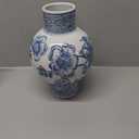 Ceramic Vase Blue and White Porcelain Chinese Handmade Decorative Vintage Flower Vase for Living Room, Home Decor, Office (Blue)