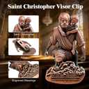 PloreWay St Christopher Medal for Car, Metal Saint Christopher Visor Clip, Talisman for Safety, Automotive Visor Accessories, Gift for Drivers, Families, Friends