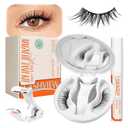 LASHVIEW Upgrade Magnetic Eyelashes with Applicator, No Glue Needed Natural Wispy Magnetic Lashes, Reusable Soft Magnetic False Eyelashes, Cat Eye Look Easy to Wear & Remove (YT26)