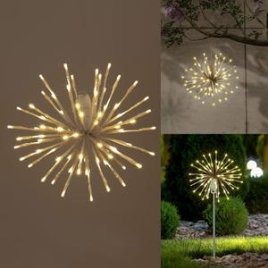 12" Starburst Lights 80 LED Firework Lights Warm White Lighted Hanging Fairy Light Ball Decorations for Christmas Party Home White Branch
