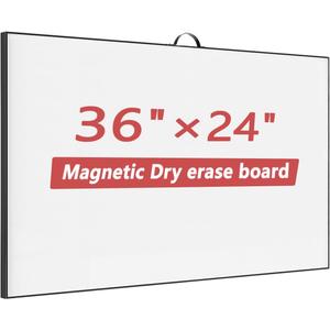 Dry Erase White Board 23.6" X 35.4" Portable Aluminum Frame Whiteboard with Holder Magnetic Board for Office, Home, Kitchen, School(BB-Alu-BK-6090) (Black)