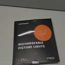 NARUNDREN 2 Pack Picture Lights for Wall, Rechargeable LED Picture Light Battery Operated with Remote, Dimmable Poster Light for Paintings, Portraits, Art Frames, Display Lighting for Wall Decor,Black