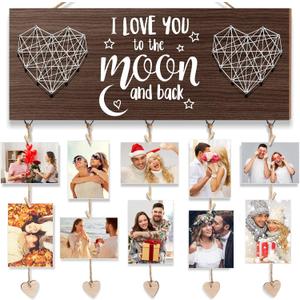 Anniversary Birthday Gifts for Him Boyfriend, Mothers Day Gifts for Girlfriend Her, Romantic Picture Frame Anniversary Wedding Gift for Couples Wife Husband, I Love You to The Moon & Back Photo Holder