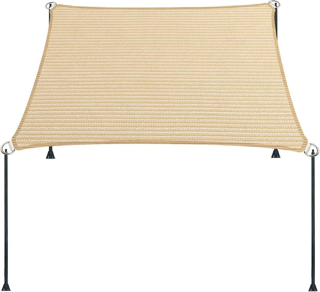 5' x 8' Beige Straight Edge Sun Shade Sail, Rectangle Awning Outdoor Shade Cloth Pergola Cover UV Block Fabric- Customized