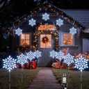 Brightown Snowflake Lights Outdoor, 10 Large Snowflake Christmas Pathway Lights, Christmas Decorations Outside Yard Sidewalk Walkway Driveway Marker Garden Lawn Stakes with LED Lights, White