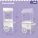Ilyapa Candy Cart for Party with Wheels for Events - 5'6 Ft Tall, 2'11 Ft Long Wooden Dessert Cart for Candy Display, Treats, and Ice Cream for Events