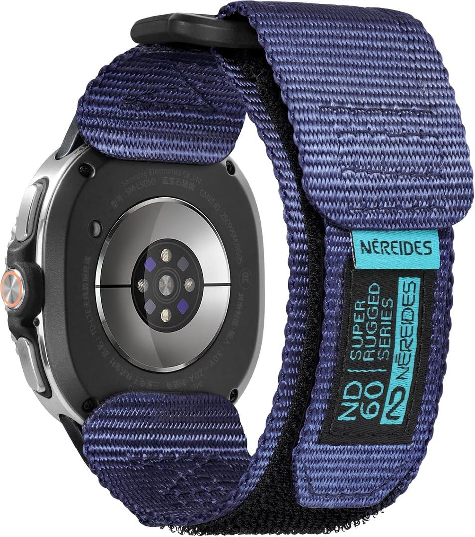 Nereides Watch Band Compatible with Samsung Galaxy watch8 40/44mm, watch 8 Classic 46mm for Men Women, Nylon Sports Adjustable Replacement Strap(Blue)