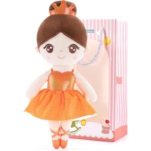 Gloveleya Baby Girl Gifts Dolls Soft Plush Toy Ballet Girl Doll Orange 14 Inches with Gift Box