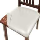 Pu Leather Dining Chair Seat Covers Set of 2, Waterproof Kitchen Chair Covers Stretch Chair Cover for Kitchen/Dining Room/Hotel, Tasteless seat Covers for Chairs (White - 2 PCS)