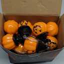 Halloween Pumpkin String Lights with Witch Hat, 20 LED 16.4FT 8 Modes Timer 3D Waterproof Orange Jack-O-Lantern Battery Operated Flickering Lights for Indoor Outdoor Decor Party Decorations