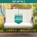 YITAHOME Hanging Porch Swing Chair Sits 2 People, Patio Swing Lounge Chair, 1 Seating & 2 Back Cushions with Removable Covers, Weight Capacity 530lbs, for Garden, Balcony, Living Room, Backyard, Beige