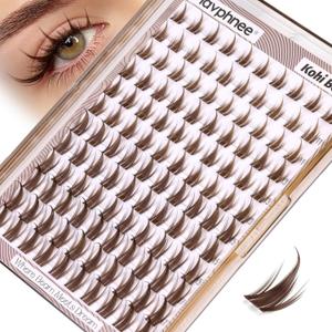 Brown Lash Clusters Manga Cluster Eyelash Extensions Spiky Cluster Lashes Fairy Individual Lashes Anime CC-Curly Eyelash Clusters DIY at Home Easy to Apply Viva Lash Spikes 11-17MM