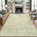 Valenrug Washable Rug 9x12 - Stain Resistant Area Rugs 9x12 Living Room, Non Slip Backing Printed Rugs for Bedroom, Folable Machine Washable Area Rug (Green, 9'x12')