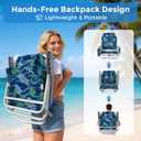 HOPERAN 5-Position Backpack Beach Chair for Adults with Lumbar Support | For Beach & Outdoor Adventures, Supports up to 330 Lbs with Cooler Bag, Cup Holder, Storage Pockets & Backpack Straps
