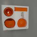 Bathroom Accessory Set Orange,4 Pieces Ceramic Bathroom Decor Accessories Complete Set,Includes Bathroom Soap Dispenser Set,Toothbrush Holder Set,Tumbler,Soap Dish