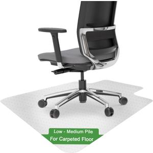 Chair Mat for Carpet- Low Pile (1/4" Thick) Carpet Protector for Office Gaming Computer Desk Chair. Heavy Duty Desk Chair Mat for Carpeted Floors, Semi Transparent (With Lip)