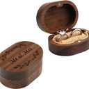 molchagar Wedding Ring Box, Wood Ring box for Proposal, Rustic Mr & Mrs Carve Engagement Ring Holder Gift for Wedding Ceremony