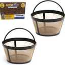GoldTone Brand Reusable 8-12 Cup Basket Coffee Filter fits Mr. Coffee Makers and Brewers. BPA Free - (2 PACK)