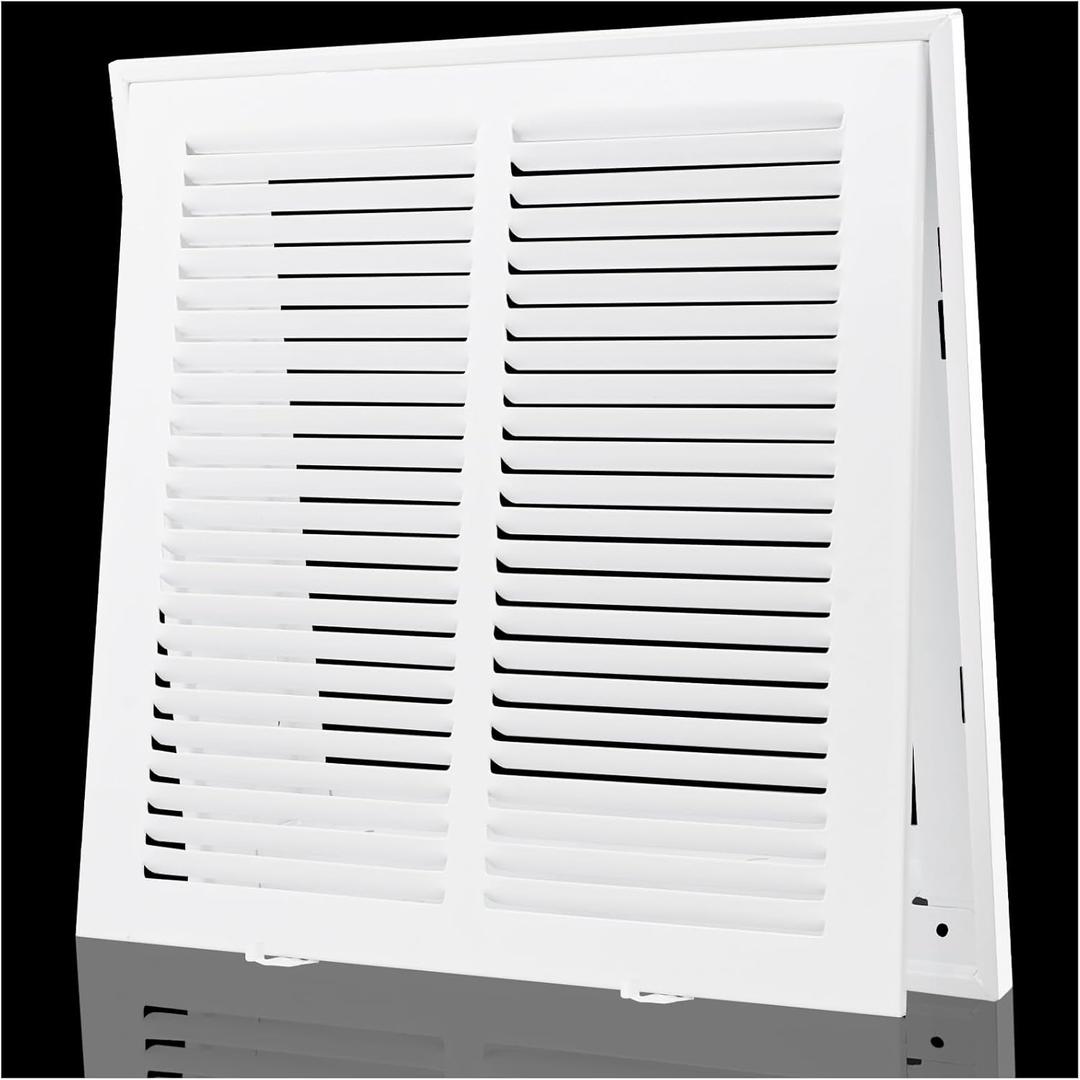 Return Air Filter Grille Fit 12x12 Duct Opening,Steel Air Return Vent Cover Grill,HVAC Vent Covers for Wall and Ceiling,Holds 1" Thick AC Filter