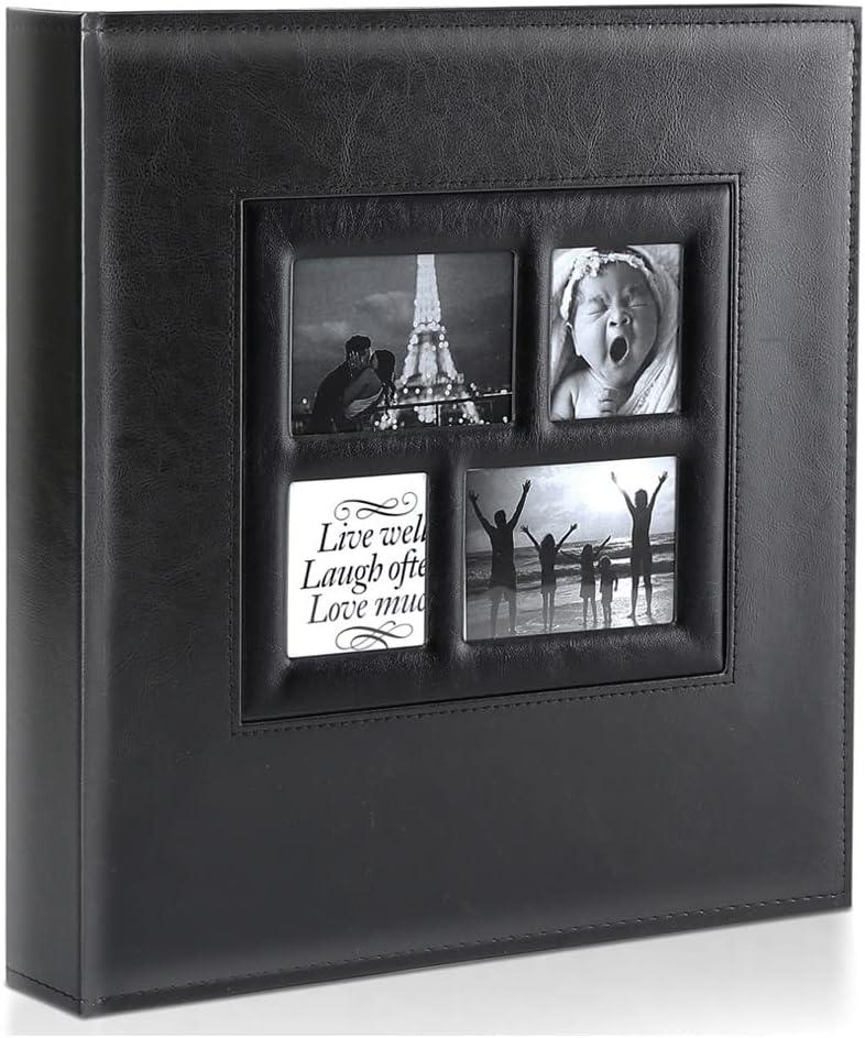 Ywlake Photo Album 4x6 500 Pockets Photo, Extra Large Capacity Family Wedding Picture Albums Holds 500 Horizontal and Vertical Photos Black