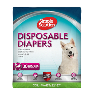 Simple Solution Dog Diapers Female, Dog Diapers, Potty Training, Super Absorbent, Breathable, Wetness Indicator for Urination, 2237 Inch Waist, (XXL, 30ct)