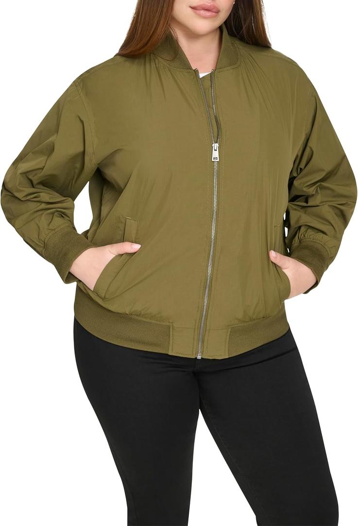 Levi's Women's Levi's Women's Lightweight Bomber Jacket (3X, Army Green)