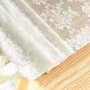 YJ YANJUN Vintage Lace Curtains 96 Inches Long- Victorian Floral Pattern Ivory Sheer Curtain Panels for Living Room, French Country Shabby Chic Light Filtering Drapes, 2 Panels 52W x 96L Cream