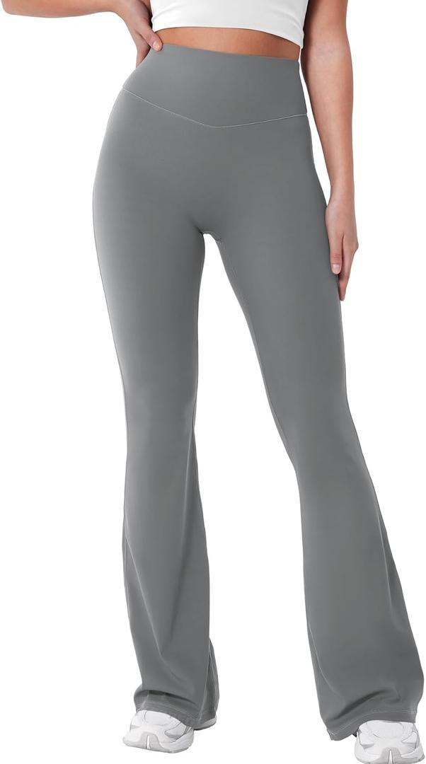 YEOREO Women's Mini Flared Workout High Waist No Front Seam Yoga Legging Pants (X-Large)