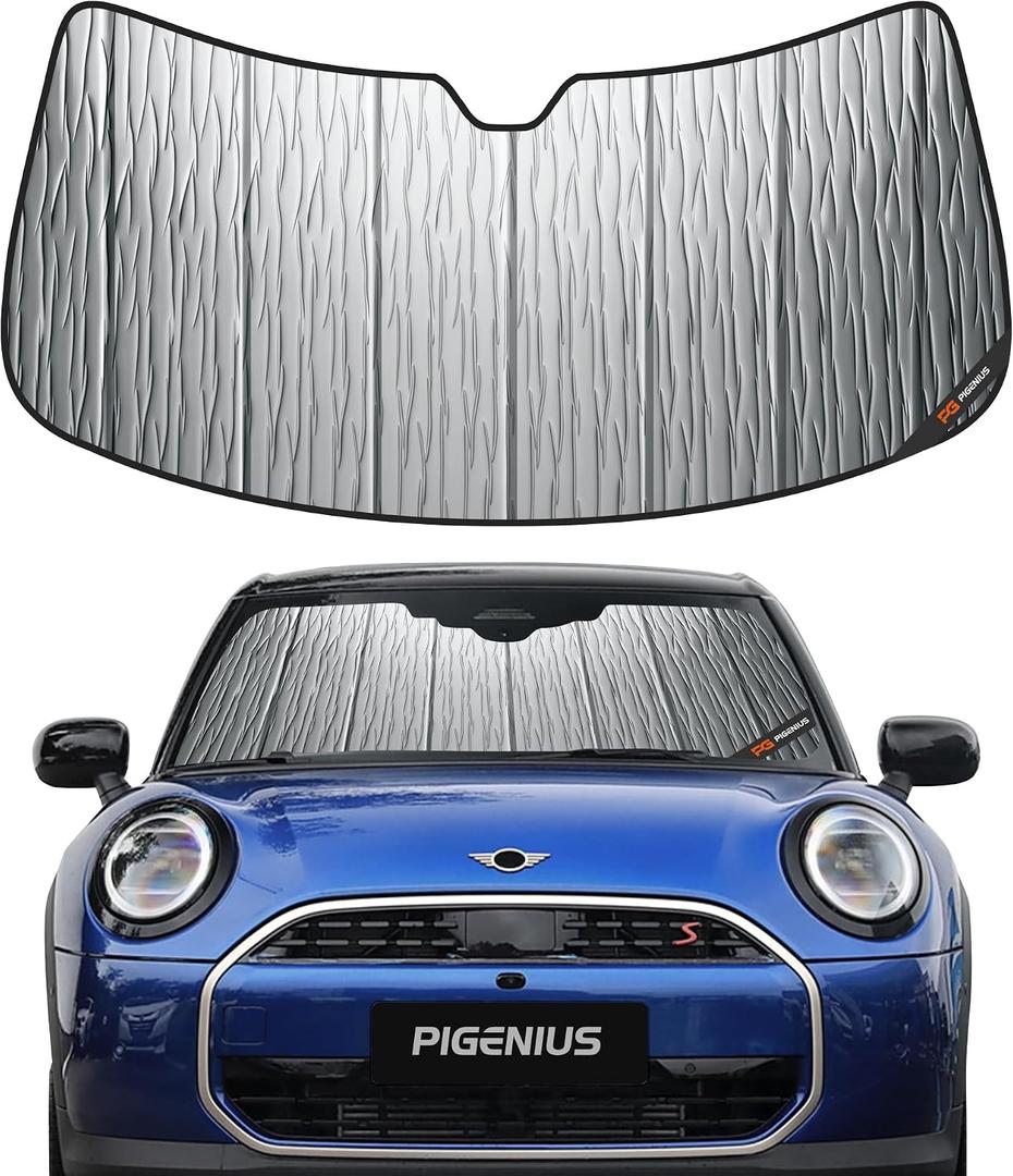 Pigenius Windshield Sunshade for Mini Countryman (R60) & Paceman (R61) 2011-2016, Reversible Silver/Black