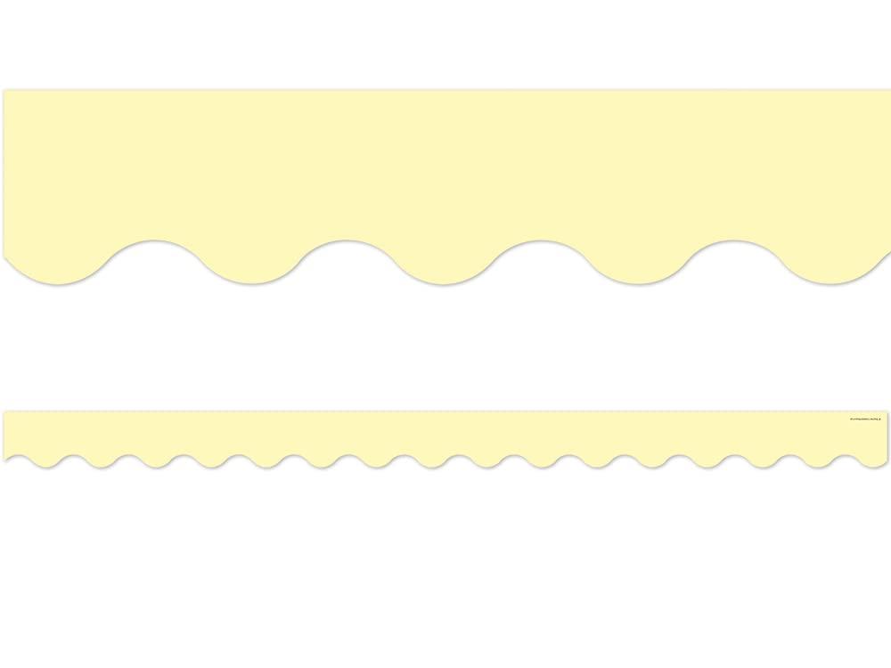 Teacher Created Resources Pastel Yellow Scalloped Border Trim, 35 Feet