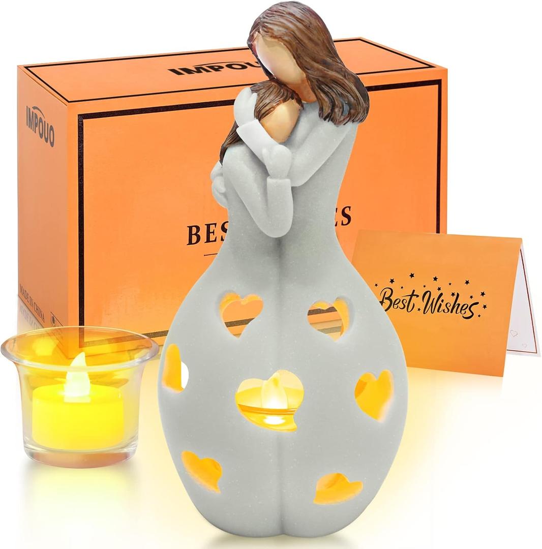for Mom from Daughter, from Daughter Unique, Mother's Day Birthday, Mom Ideas, Candle Holder W/Flickering Led Flameless Candle
