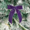 2 x 3.5" Purple Velvet Ribbon Bows, 12 Count - Pre-Tied Bows for Valentines, Christmas, Weddings & More