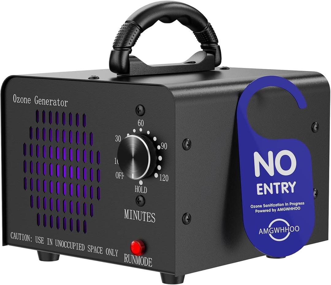 Ozone Generator Machine 160,000mg/h, High Capacity Ozone Odor Eliminator Removal Air Purifier for Home Car Pet & Basement Odor, Suitable for Spaces up to 7,000 Square Feet, Black