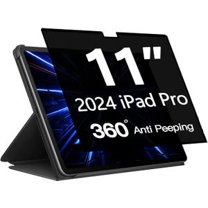 360 Privacy Screen Protector for iPad Pro 11 Inch 2025/2024 M5 M4 (6th/5th Generation),Privacy Screen Filter Compatible for iPad Pro 11 6th/5th Gen-Anti Blue Light Anti-Spy