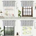 DriftAway Farmhouse Linen Lined Valance Double Layer Thermal Insulated Room Darkening Blackout Window Valances 3 Inch Rod Pocket Striped Kitchen Valance Single 52 Inch by 18 Inch Briony Black