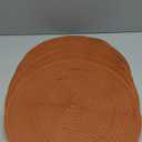 AHHFSMEI Round Braided Placemats 15 Inch Round Table Mats for Dining Tables Natural Woven Heat Resistant Place mats, Set of 6 (Orange)